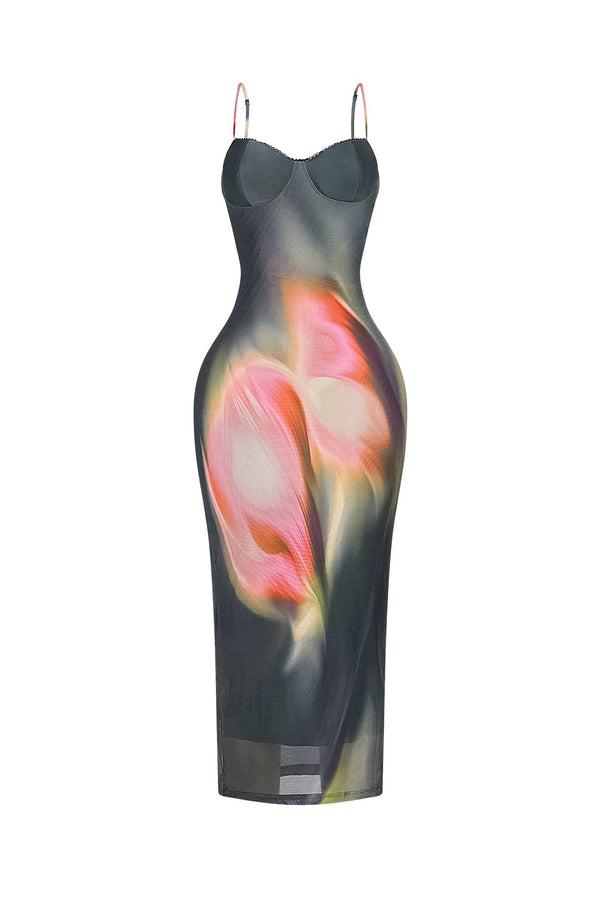 Poem Move Printed Midi Dress